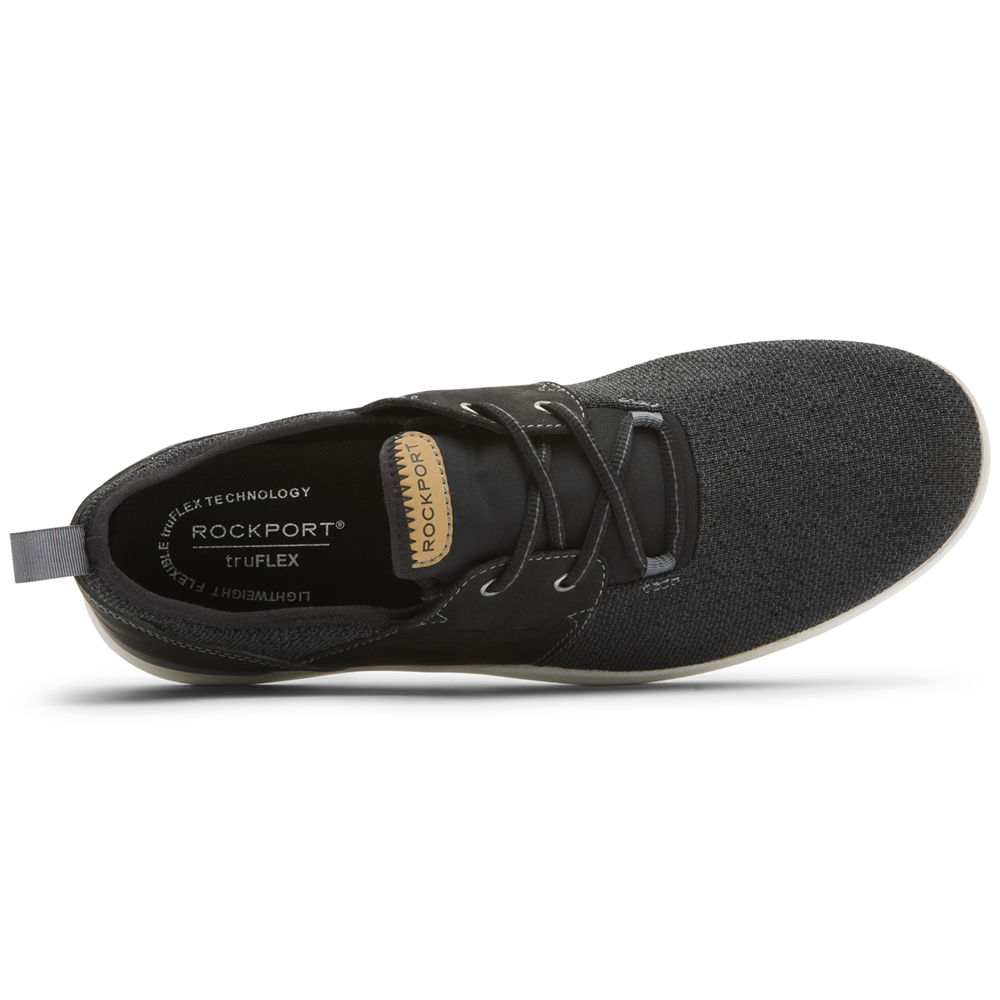 Rockport Mens Sneakers Black - truFLEX Tie - UK 340-AIJTGR